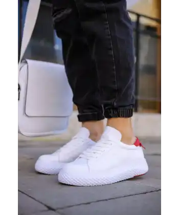 CH107 - CBT Felibord Erkek Ayakkabı BEYAZ/KIRMIZI