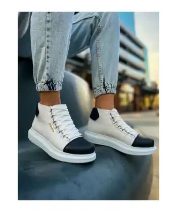 CH258 GBT Roma Colourful Erkek Bot BEYAZ/SIYAH