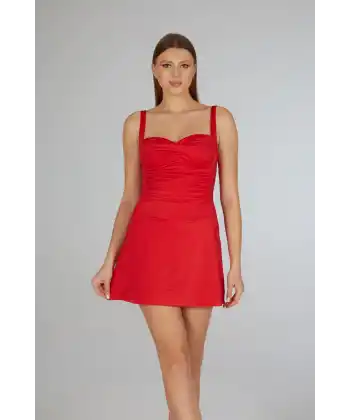 Estiva 2568-615 Kadın Elbiseli Drapeli Mayo