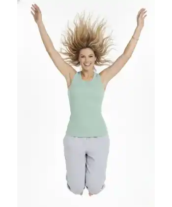 Fitilli Atlet Sıfır Yaka Slim Fit Arka Baskılı Spor Atlet - Mint Yeşili