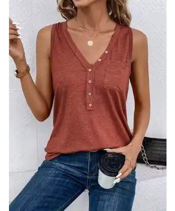 Kadın Askılı önden Düğmeli Viskon Bluz