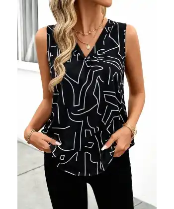 Kadın Askılı V Yakalı Süprem Bluz