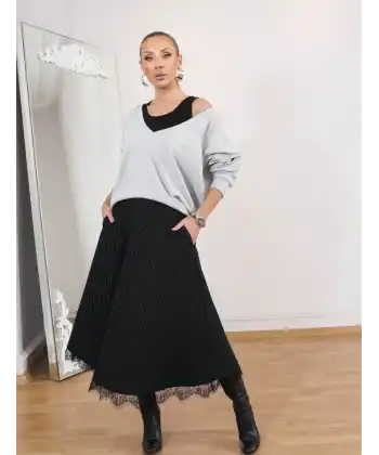 Kadın Atlet Bluz Ve Etek üçlü Takım