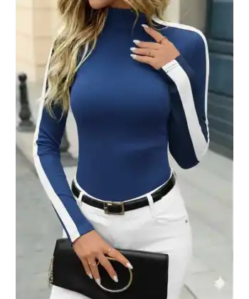 Kadın Uzun Kollu Balıkçı Yaka Kaşkorse Bluz