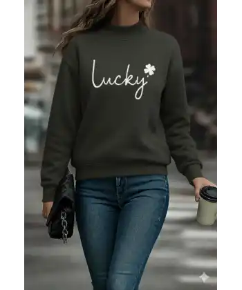 Kadın Uzun Kollu Bisiklet Yaka Viskon Iki Iplik Bluz