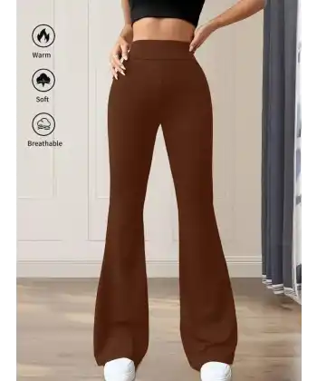 Kadın Yüksek Bel(lastikli) Geniş Paçalı Dalgıç Tayt