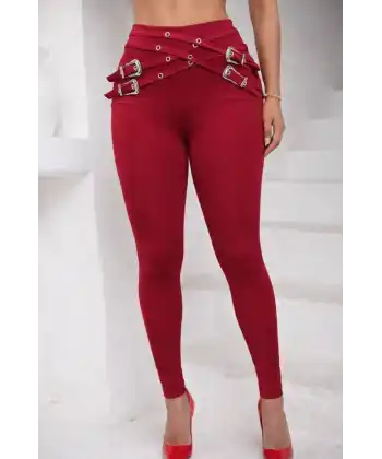 Kadın Yüksek Bel önden çapraz Kuş Göz Detaylı Dalgıç Tayt