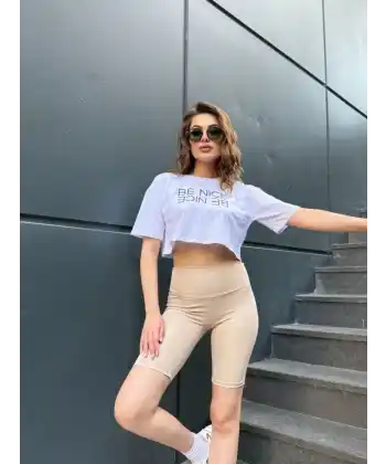 Kadın Yüksek Ben Toparlayıcı Sort Tayt