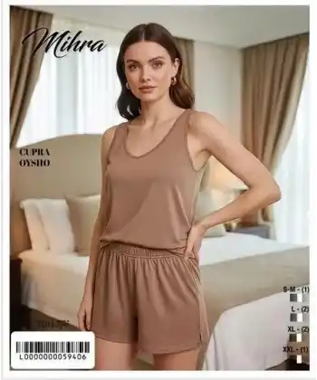 Mihra 20101 Kadın Oysho Askılı Şortlu Takım
