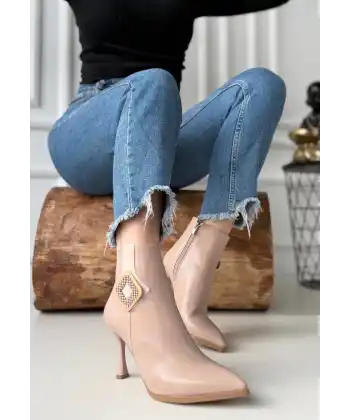 Moose Nude Cilt Topuklu Bot