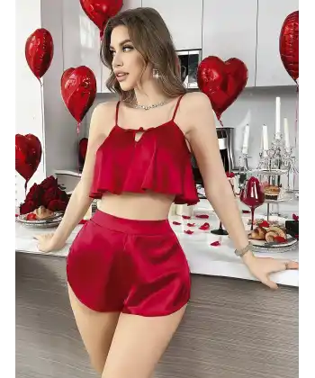 Nightlight 3797 Saten Şortlu Takım