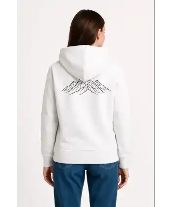 Nihilist Penguen Özel Tasarım Oversize Kapüşonlu Sweatshirt - Beyaz