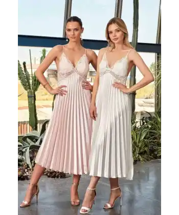 Nurteks Kadın Uzun Saten Gecelik