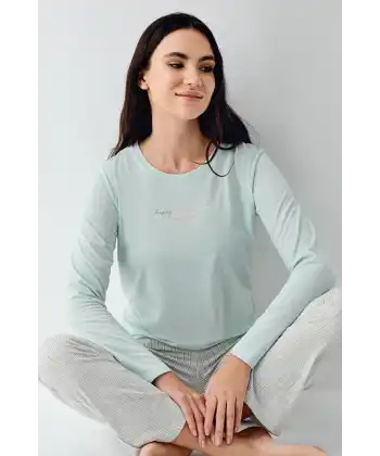 Pierre Cardin 9050-S Kadın Uzun Kol Pijama Takım