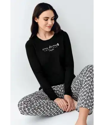 Pierre Cardin 9068-S Kadın Uzun Kol Pijama Takım