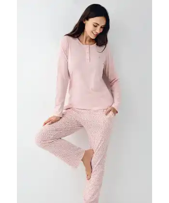 Pierre Cardin 9080-S Kadın Uzun Kol Pijama Takım