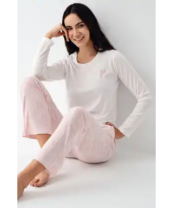 Pierre Cardin 9085-S Kadın Uzun Kol Pijama Takım