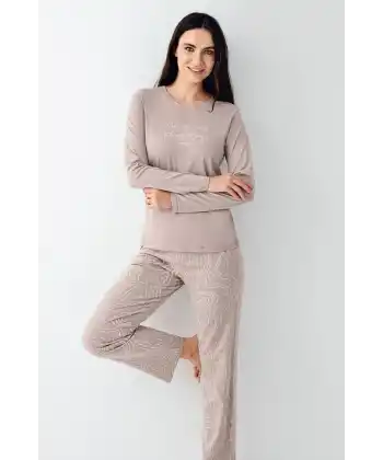 Pierre Cardin 9096-S Kadın Uzun Kol Pijama Takım