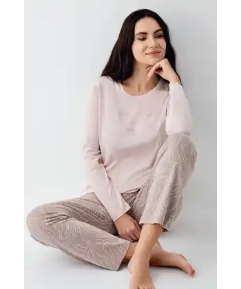 Pierre Cardin 9096-S Kadın Uzun Kol Pijama Takım