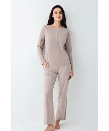 Pierre Cardin 9097-S Kadın Uzun Kol Pijama Takım