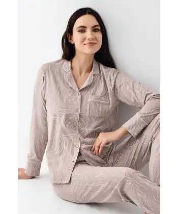 Pierre Cardin 9098-S Kadın Uzun Kol Pijama Takımı