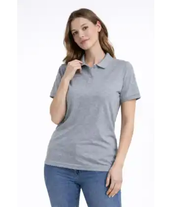 Pike Kumaş Düğmeli Yaka Regular Rahat Günlük Kısa Kol Tişört T-shirt - Gri