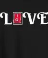 14 Şubat Sevgililer Günü Love Baskılı Oversize Bisiklet Yaka T-shirt - Siyah