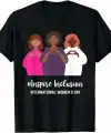 8 Mart Dünya Kadınlar Günü Baskılı Oversize Bisiklet Yaka T-shirt - Siyah