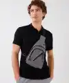 ACCESSORIES Gri Fermuarlı Erkek Göğüs Çantası
