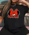 Anneler Günü Hediye Anne Temalı Baskılı Oversize Bisiklet Yaka T-shirt - Siyah