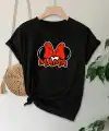 Anneler Günü Hediye Anne Temalı Baskılı Oversize Bisiklet Yaka T-shirt - Siyah