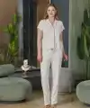 Aqua 26520 Kadın Düğmeli Kısa Kol Pijama Takımı
