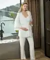 Aqua 26620 Kadın Lohusa Sabahlıklı Pijama Takım