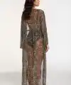 Argento 2106-3026 Kadın Önü Açık Uzun Kaftan