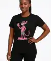 Bisiklet Yaka Kısa Kollu Baskılı T-shirt - Siyah
