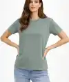 Bisiklet Yaka Tişört Regular Kalıp Basic Pamuklu Günlük Kullanım T-shirt - Mint Yeşili