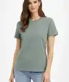 Bisiklet Yaka Tişört Regular Kalıp Basic Pamuklu Günlük Kullanım T-shirt - Mint Yeşili