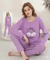 Boyraz 0351 Kadın Penye Uzun Kol Pijama Takımı