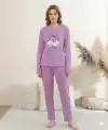 Boyraz 0351 Kadın Penye Uzun Kol Pijama Takımı