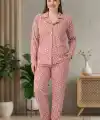 Boyraz 0501 Kadın Süet Battal Uzun Kol Pijama Takımı
