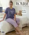 Boyraz BPS-01807  Kadın Battal Kısa Kol Kapri Takım