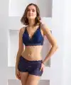 BRALET SÜTYEN BOXER TAKIM LACİVERT (MGP31813)
