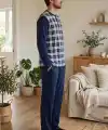 Çift Kaplan 8219 Erkek Uzun Kol Pijama Takımı