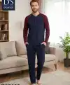 Ds Damat 2603 Erkek Mavenck Uzun Kol Pijama Takımı