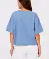 Erkek Baskılı T-Shirt Kısa Kol Bisiklet Yaka Rahat Kalıp Tişört - Mavi