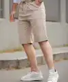 Erkek Beli Bağcıklı Ve Düğmeli Bezayağı Kumaş şort