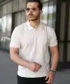 Erkek Çizgi Detaylı Yakalı Triko Tişört