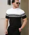 Erkek çizgili Kısa Kollu T-shirt