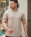 Erkek Düğmeli Yaka Waffle Kumaş Kısa Kollu Tişört