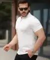Erkek Fermuarlı Yaka Kısa Kollu Tişört
